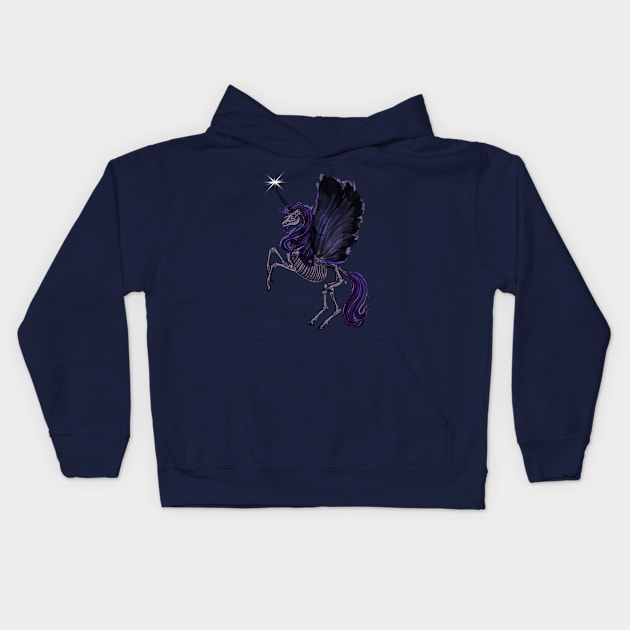 Darkness Unicorn Kids Hoodie by INKmagineandCreate